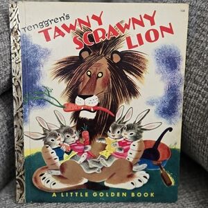 Tenggren's Tawny Scrawny Lion "A" Edition 1952 A Little Golden Book